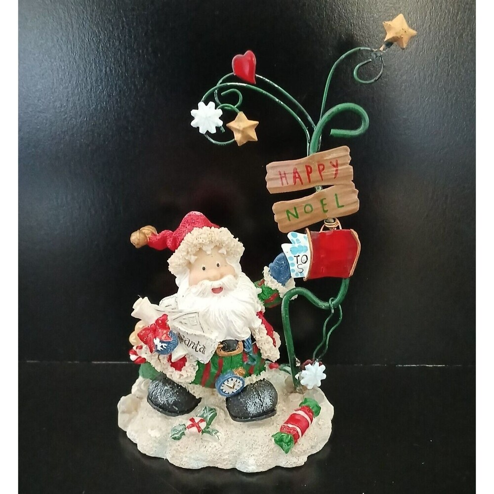 Christmas Card Holder Happy Noel Santa Decoration Wegmans Winter Traditions Gift